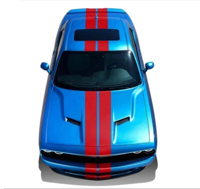 Graphic Racing Stripes Car Sticker For Dodge Challenger Hood Roof Trunk Decals Foto 1 de 4