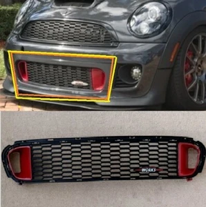 R56 MINI Cooper S JCW Stoßstange Gitter vorne rot Bremsleitungen groß schwarz Emblem Kit - Bild 1 von 5