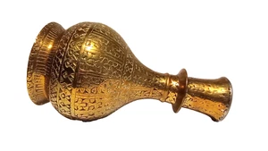 Antique 18-19th c Mughal Bronze geometric floral Hookah Base or Vase - Picture 1 of 15