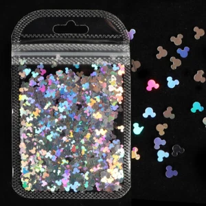 3D Holographic Mickey Mouse Giliter Flakes Sequins Design Nail Art - Picture 1 of 13