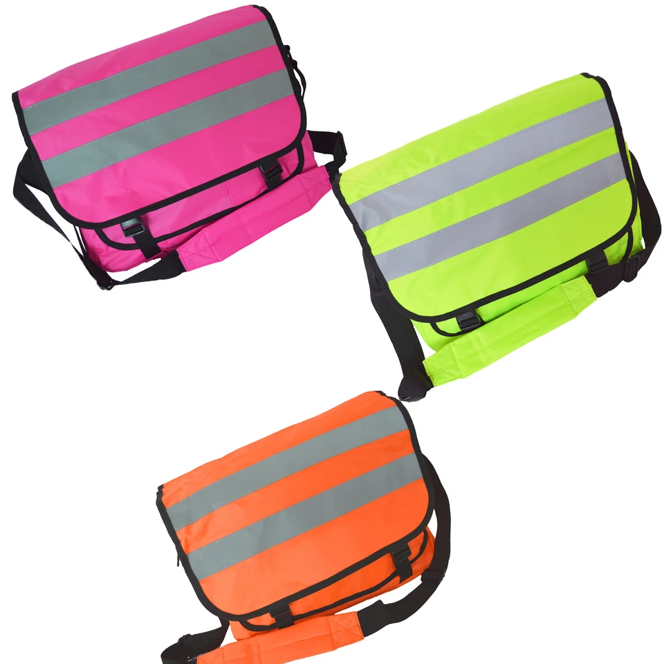 SHOULDER BAG MESSENGER SATCHEL WORK ADULTS HI-VIS REFLECTIVE SAFETY PPE