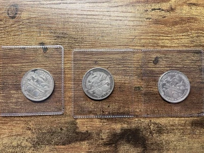 Three Columbian Exposition Commem. 50c Silver: 1x 1892; 2x 1893. Lot Deal! - Image 1 of 4