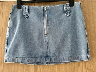 WOMENS MISS PAP DENIM SIZE UK 12 LIGHT WASH CASUAL SHORT MINI JEAN DENIM SKIRT - Image 1 of 2