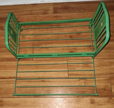 American Girl Doll Kit Kittredge Green Metal Trundle Bed Frame Flowers Vintage - Image 1 of 4