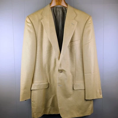 ERMEMEGILDO ZEGNA Golden Yellow 100% CASHMERE Sport Coat Blazer Jacket 58 L - Image 1 of 4