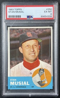 STAN MUSIAL PSA 6 1963 TOPPS #250 CARDINALS 4308 - Image 1 of 2