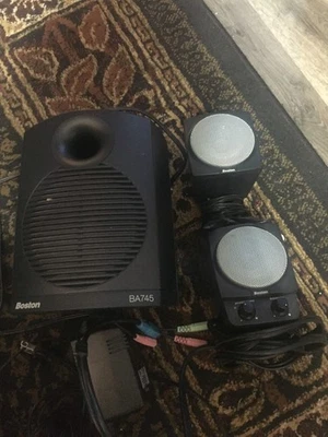 Boston Acoustics BA745 2.1 Computer Speaker System Sub & 2 Satellites *TESTED* - Image 1 of 4