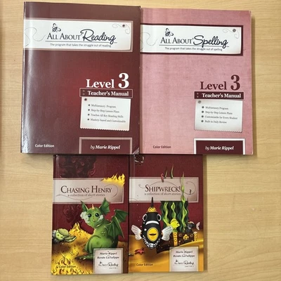 Lot 4 All About Reading Spelling Level 3 Teacher’s Manuals Readers 1-2 ALL COLOR - Image 1 of 2