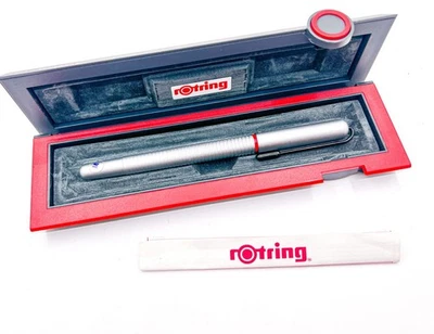 Nuevo de Lote Antiguo Rotring 900 Plata Mate Pluma Estilográfica M Plumín Set Con Caja Holanda Foto 1 de 4