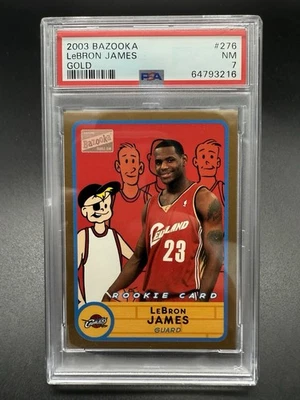 2003-04 Topps Bazooka #276 Lebron James Gold RC Rookie PSA 7 Cleveland Cavaliers - Image 1 of 2