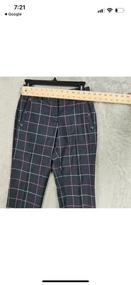 Pantalones de golf Nike para mujer M negros rosas a cuadros rendimiento Dri-Fit elásticos al tobillo Foto 1 de 4