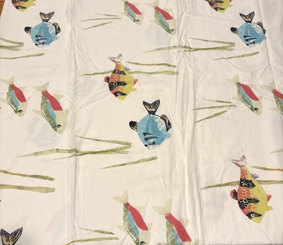 Sábana bajera doble de algodón granate colina peces acuarela Francia Foto 1 de 4