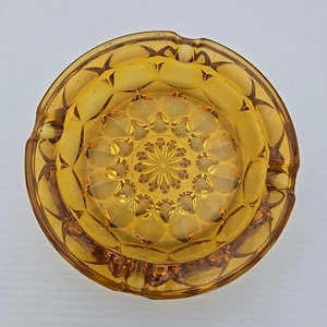 Posacenere vintage metà moderno secolo MCM vetro ambrato 6,75" x 1,75" stella sigaro usato in ottime condizioni - Foto 1 di 2