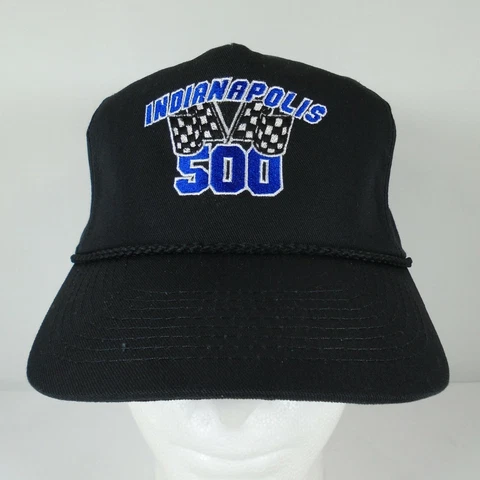 Indianapolis 500 Checkered Flags Hat Black Snapback Cover