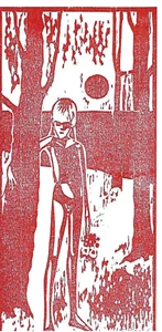 Frank Eißner Mädchen im Wald 2019 Handsignierter Holzschnitt - Imagen 1 de 1