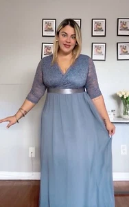 CHIFFON & SEQUIN A-LINE Ñ GOWN DRESS Plus Size Style Lace New 2025 - Picture 1 of 7