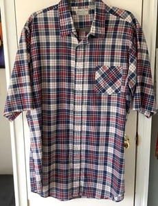 Verdadera VINTAGE Sears HOMBRE Tienda ALGODÓN MADRAS Camisa a Cuadros Para Hombre XL Manga Corta - Imagen 1 de 3