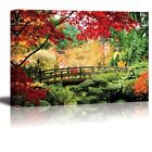 Canvas Prints - A Bridge in an Asian Garden During Fall Season - 24