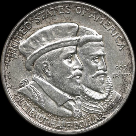 1924 Hugenot Commemorative Half Dollar - AU - About Uncirculated!!! #559 Cover