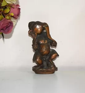 Antique Ganesha Murti Copper Metal Standing Hindu Elephant Goddess Statue HK268 - Picture 1 of 12