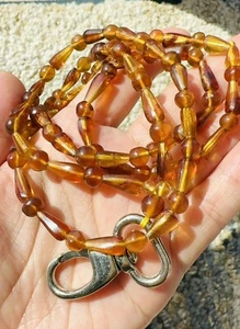 Genuine Burmite Amber Lanyard. 99+ Millions Years Old Fossil - Picture 1 of 9