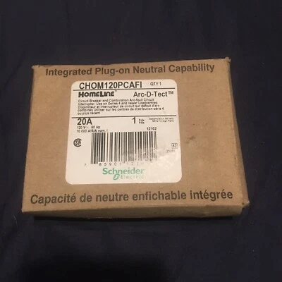 SCHNEIDER CHOM120PCAFI square d combination arc fault circuit breaker new in box - Image 1 of 4