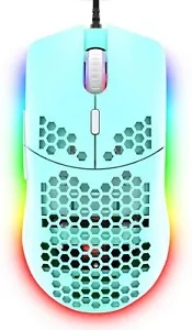 PC 2.43oz Wired Gaming Mouse Honeycomb Shell Lightweight 6400DPI USB Gaming Mice - Picture 1 of 20