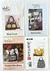 Lot 4 Handbag Sewing Patterns Melly Attitudes All My Bags See & Sew New Uncut - Picture 1 of 9