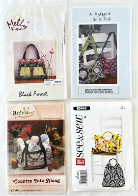 Lot 4 Handbag Sewing Patterns Melly Attitudes All My Bags See & Sew New Uncut - Image 1 of 4