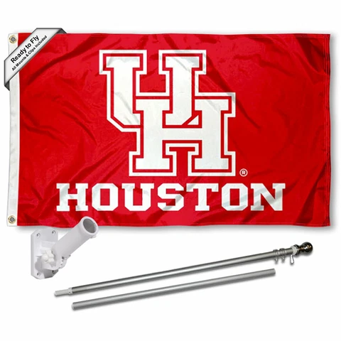 Houston Cougars UH Logo Flag Pole and Bracket Gift Package Cover