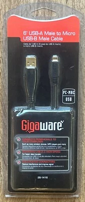 Gigaware® 6-Ft. USB-A to Micro USB-B Male Peripherals Cable m-4 - Image 1 of 3