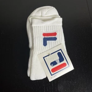 Vintage 90s FILA Kids Size 1-8 White Quarter Socks Unisex Deadstock/Unworn - Picture 1 of 3