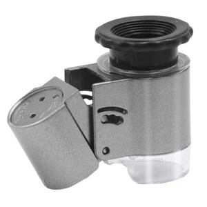 50X Zoom LED Light Pocket Microscope Jewelry Magnifier Loupe Glass LR43 Battery - Picture 1 of 11