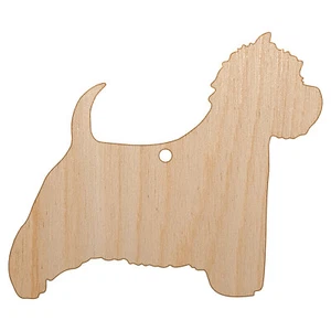 Westie West Highland White Terrier Dog Unfinished Wood Christmas Tree Ornament - Picture 1 of 7