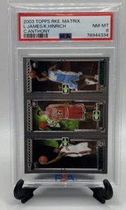 LeBron James Kirk Hinrich Carmelo Anthony 2003 Topps Rookie Matrix Graded PSA 8 - Picture 1 of 2