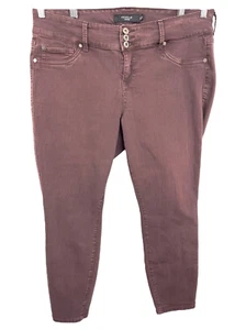 Torrid Plus Size 18S Jeans Petite Mid Rise Skinny Mauve Stretch Denim 156 - Picture 1 of 8