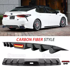 Difusor trasero parachoques alerón divisor labio luces LED para Toyota Camry SE 18-2025 - Imagen 1 de 12