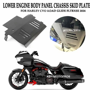 Black Lower Engine Chassis Skid Plate New For Harley CVO Road Glide FLTRXSE 2024 - Picture 1 of 9