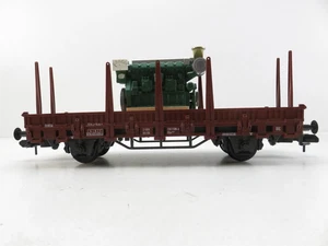(1HPC64) Märklin 5832 Rungenwgen mit Schiffsdieselmotor, Spur 1, OVP - Bild 1 von 6