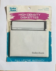 Radio Shack High Density Floppy Disks 26-453 Three 5 1/4” Diskettes 1.2MB   - Afbeelding 1 van 3