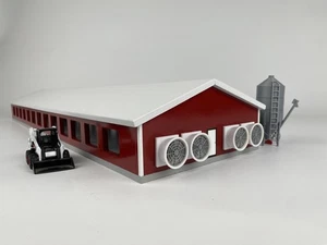 1/64 Scale Custom Scratch Hog Barn Building Toy Barn 40x150 Red Sides white Roof - Picture 1 of 6