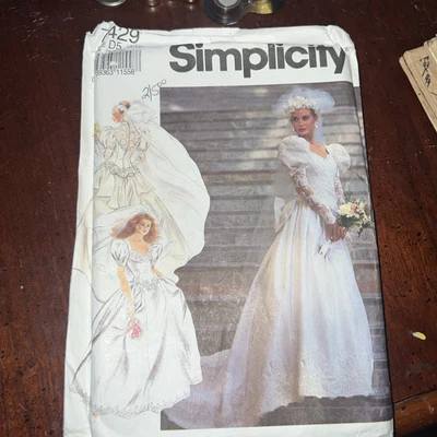 Simplicity Pattern 7429 c1996, Misses/Petites Lined Bridal Gown, Size 4-12 - Image 1 of 3