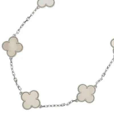 Collar Van Cleef & Arpels Vintage Alhambra Madreperla 10 Motivos K18WG Usado Foto 1 de 4