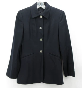 VINTAGE Laura Ashley Jacket Women 6 Black Blazer Wool Equestrian English Country - Picture 1 of 12