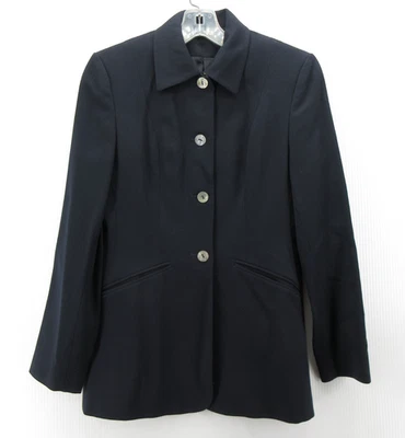 VINTAGE Laura Ashley Jacket Women 6 Black Blazer Wool Equestrian English Country - Image 1 of 4