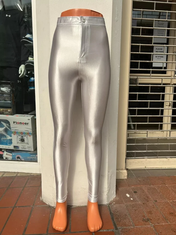 NEW American Style Apparel Shiny High Waisted Stretchy Disco Pants Leggings - Image 1 of 1