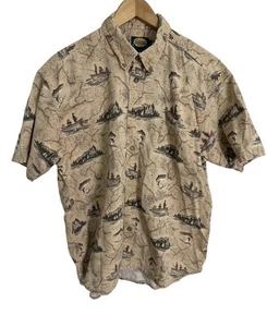 Cabelas Men’s Trout Fishing Button Up Short Sleeve Shirt Size XL - Picture 1 of 4