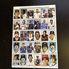 1983 All Star Game Program American Full Sheet Panel HOF Rice Winfield Blyleven