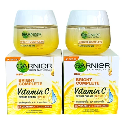 Day cream GARNIER Skin Naturals Bright Complete Serum Cream SPF30 50 ml x 2 pcs. - Image 1 of 4