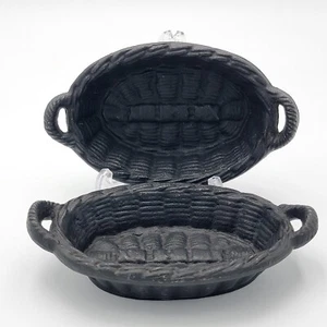 Set Of 2 Vintage Cast Iron WILTON Miniature Weave Basket - Picture 1 of 16